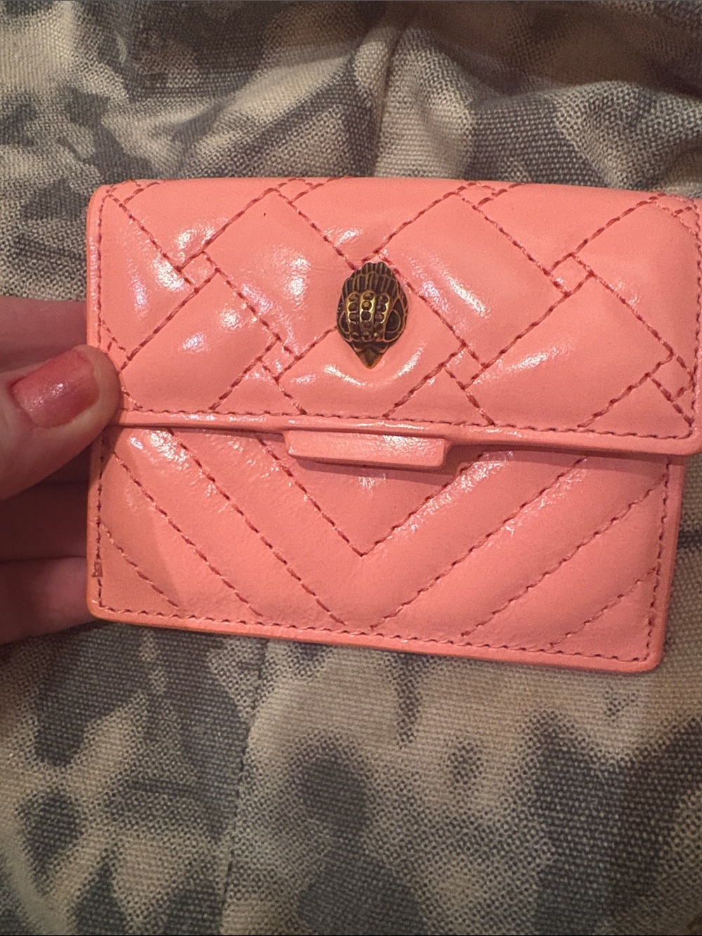 Kurt Geiger NWT pouch wallet in pink comb. Leather. Never used.